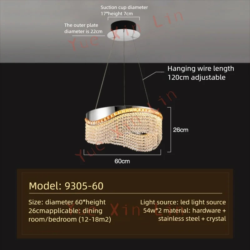 Afralia™ Nordic Crystal LED Pendant Lamp for Luxury Interior Lighting