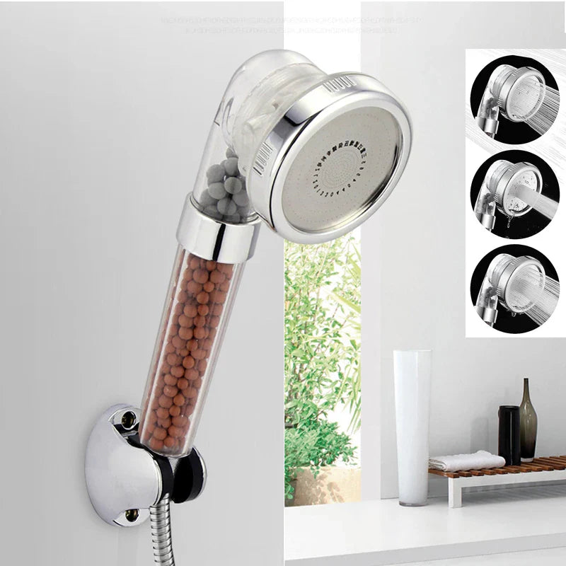 Afralia™ Handheld Shower Head 3 Modes High Pressure Water Saving Filter Bathroom Accessory