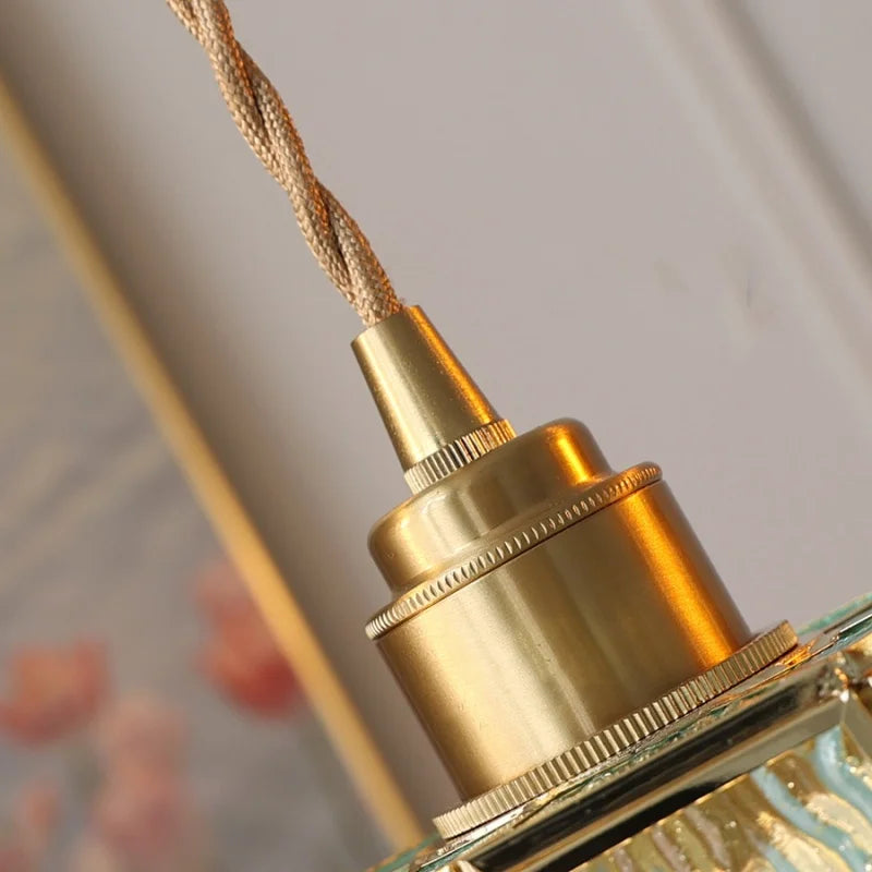 Afralia™ Nordic LED Pendant Light Glass Kitchen Dining Room Copper Hanging Lamp