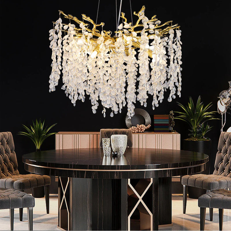 Afralia™ Crystal Branch Chandelier: Elegant LED Ceiling Light for Living/Dining Room & Foyer