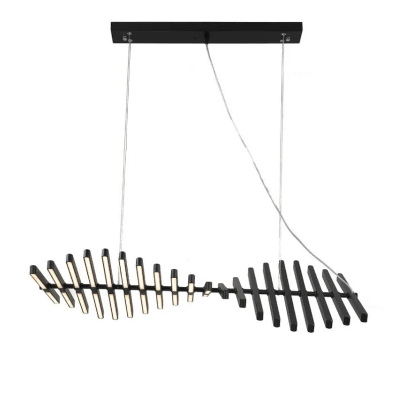 Afralia™ Modern Luxury LED Chandelier Adjustable Pendant Light Black/White Metal