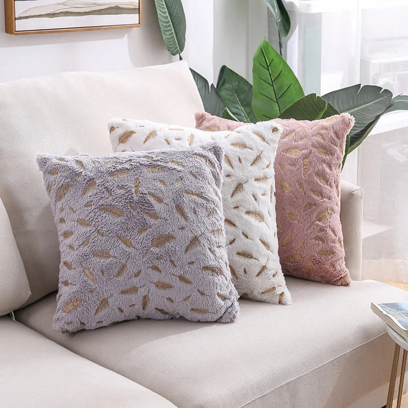 Afralia™ Soft Fur Home Cushion Cover - Luxury Plush Pillowcase