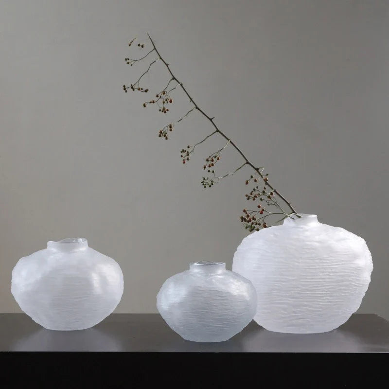 Afralia™ Glass Pleats Vase for Hydroponics and Flower Arrangement