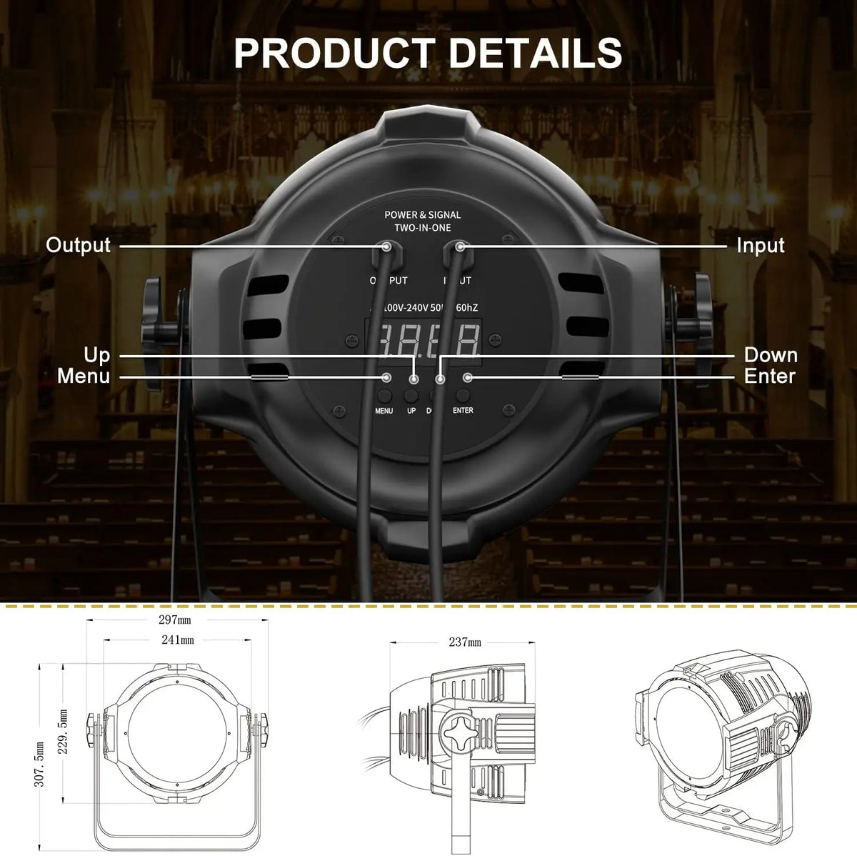 Afralia™ Big Dipper 54*2W Super Bright Stage Light with Stand - Set of 4