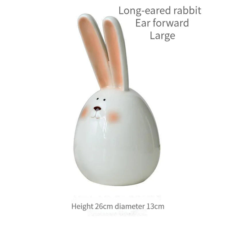 Afralia™ Long Eared Rabbit Head Home Decoration Living Room Ornament Bunny Crafts