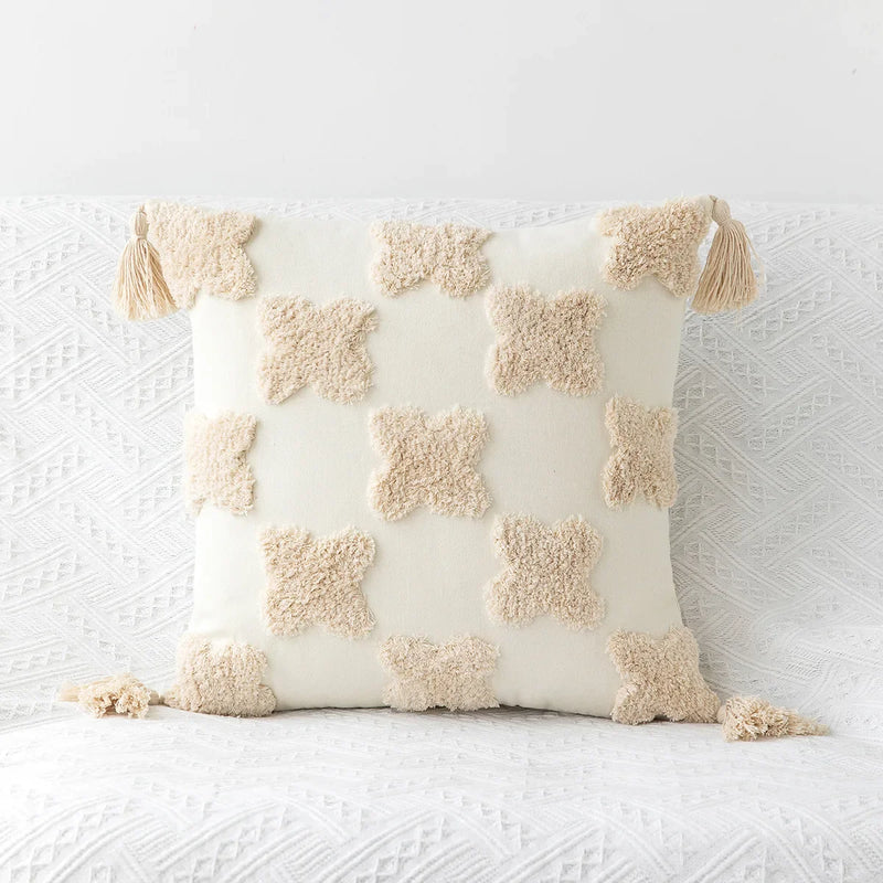 Afralia™ Bohemian Tufted Tassel Pillow Case - Geometric Nordic Style Sofa Cushion