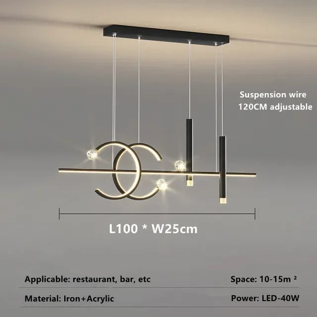 Afralia™ Nordic LED Chandelier for Home Kitchen Bedroom Living Room Cafe Study Lighting