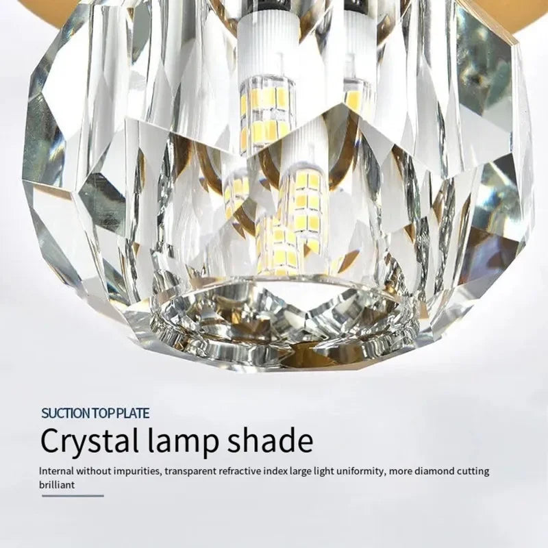 Afralia™ Elegant Crystal Ceiling Light Fixture for Hall Entrance Balcony Bathroom IP20