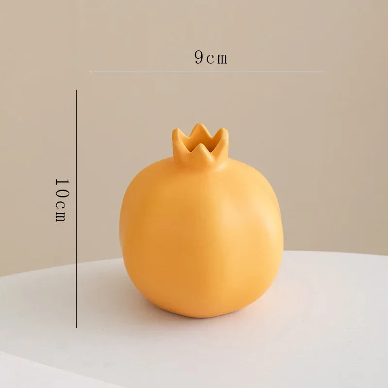 Afralia™ Pomegranate Ceramic Vase Decor Flower Arrangement Desk Decoration Room Aesthetic Decor