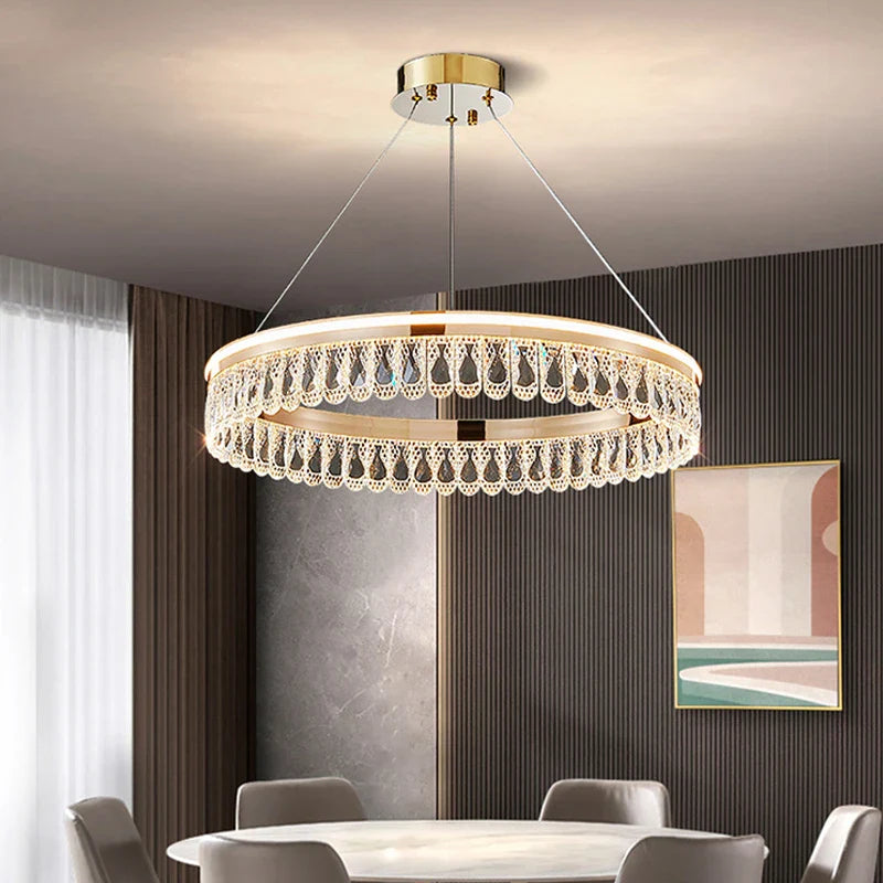 Afralia™ Crystal Chandelier: Modern LED Lighting for Luxurious Living Room, Dining Room, Bedroom