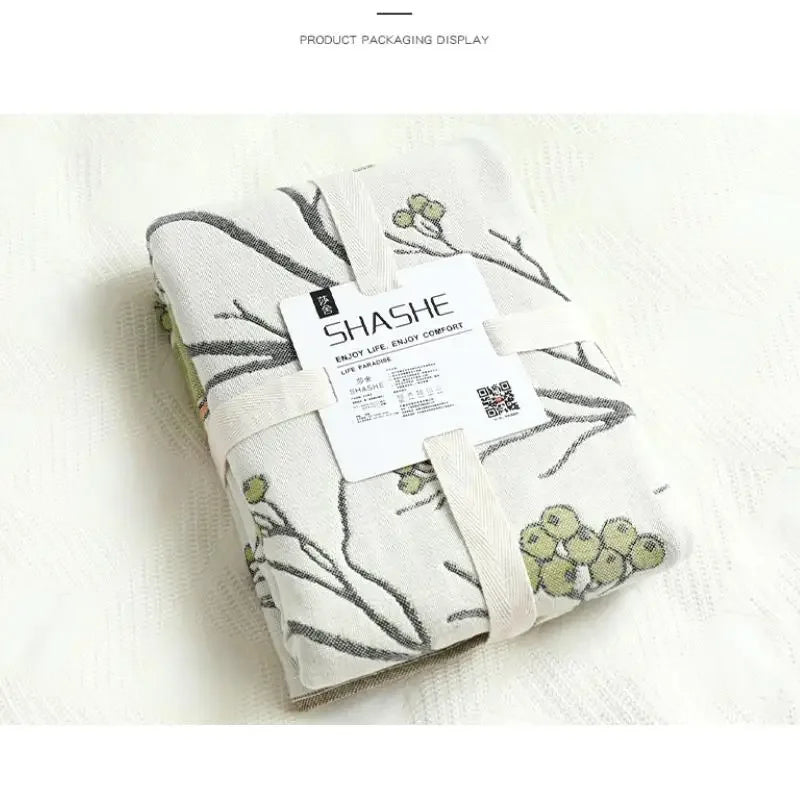 Afralia™ Summer Pure Cotton Pillow Towel Set, Japanese/European Style, 6-Layer Gauze, Fresh Design