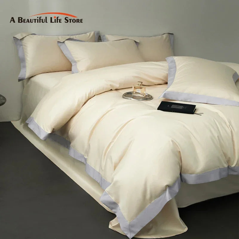 Afralia™ Egyptian Cotton Hotel Style Bedding Set 1000TC Queen King Duvet Cover Sheet Pillowcases