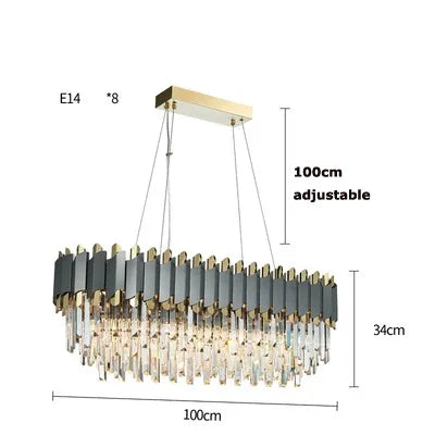 Afralia™ Art Deco Black Golden Crystal Chandelier for Foyer