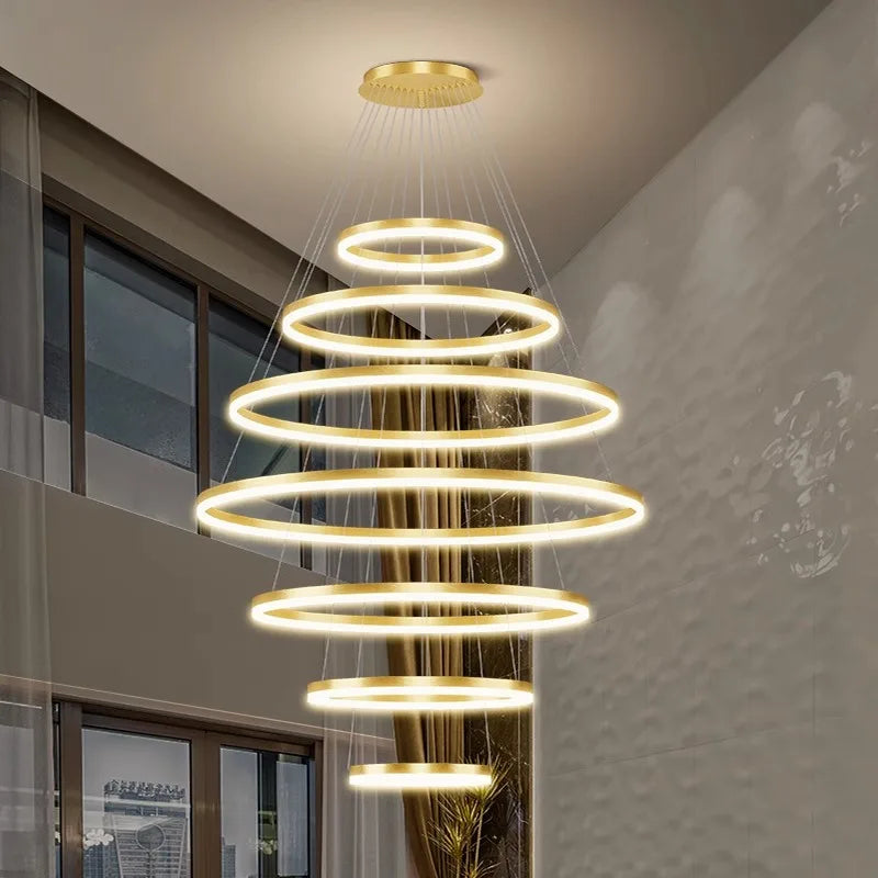 Afralia™ Modern Stair Chandelier Pendant Lights for Indoor Lighting