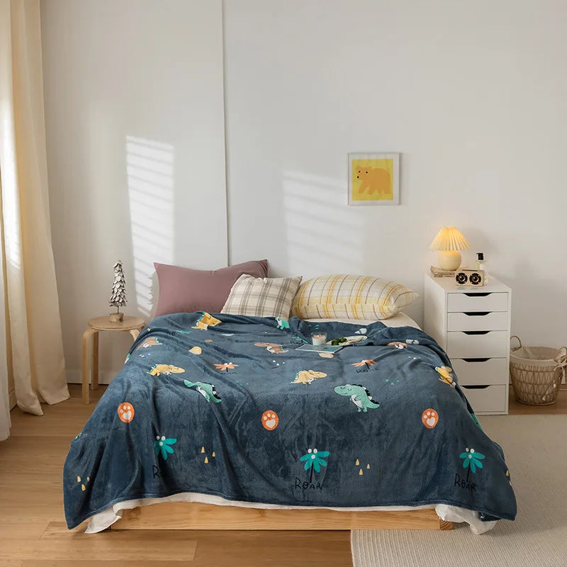 Afralia™ Flannel Fleece Blanket – Soft, Thin, and Warm for Office, Sofa, Airplane, Travel