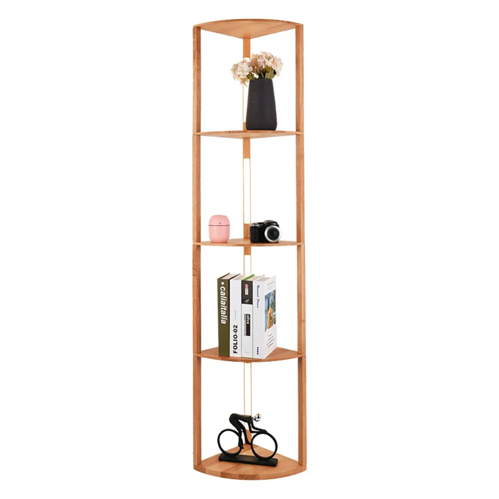 Afralia™ Wood LED Shelf Floor Lamp - Nordic Modern Standing Lighting with Storage