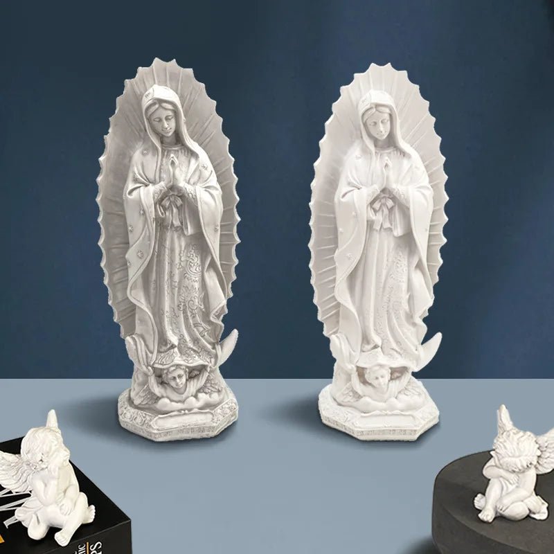 Afralia™ Virgin Mary Resin Sculpture for Home Decor and Religious Display