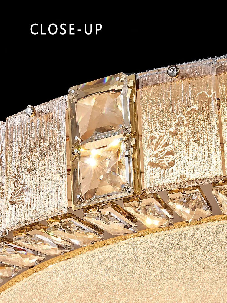 Afralia™ Crystal Glass Luxury Ceiling Chandelier - Gold LED Home Decor