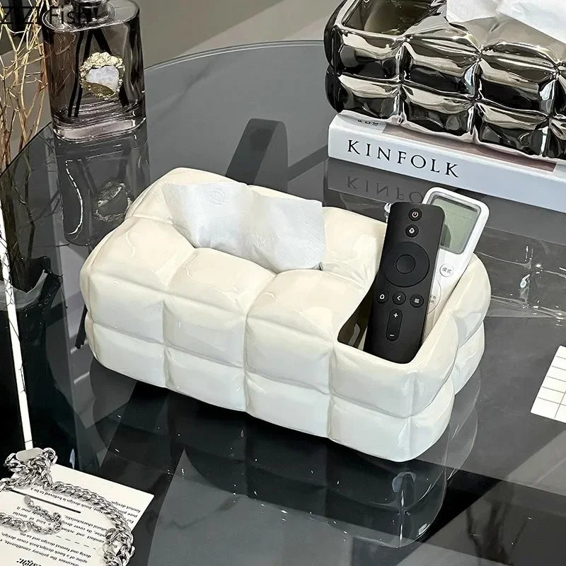 Afralia™ Ceramic Bread Tissue Box Desk Decoration Paper Towel Case