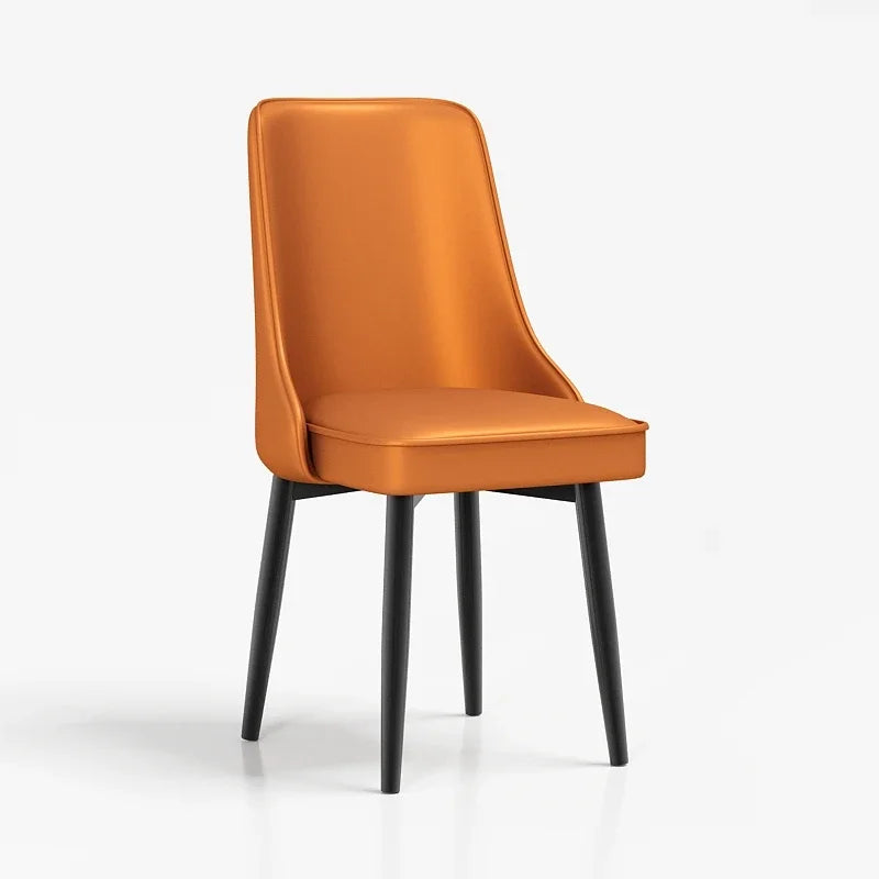 Afralia™ Nordic Living Leather-Seated Chair with Supportive Backrest for Kitchen and Reception