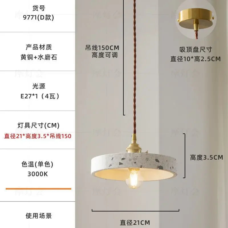 Afralia™ Cement Marble Chandelier Table Lamp for Bedroom, Restaurant, and Living Room