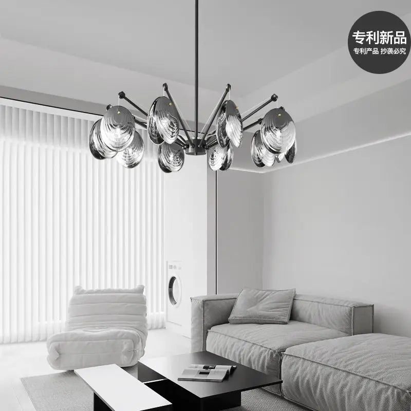 Afralia™ Copper Glass Chandelier: Postmodern Luxury Nordic Pendant Light