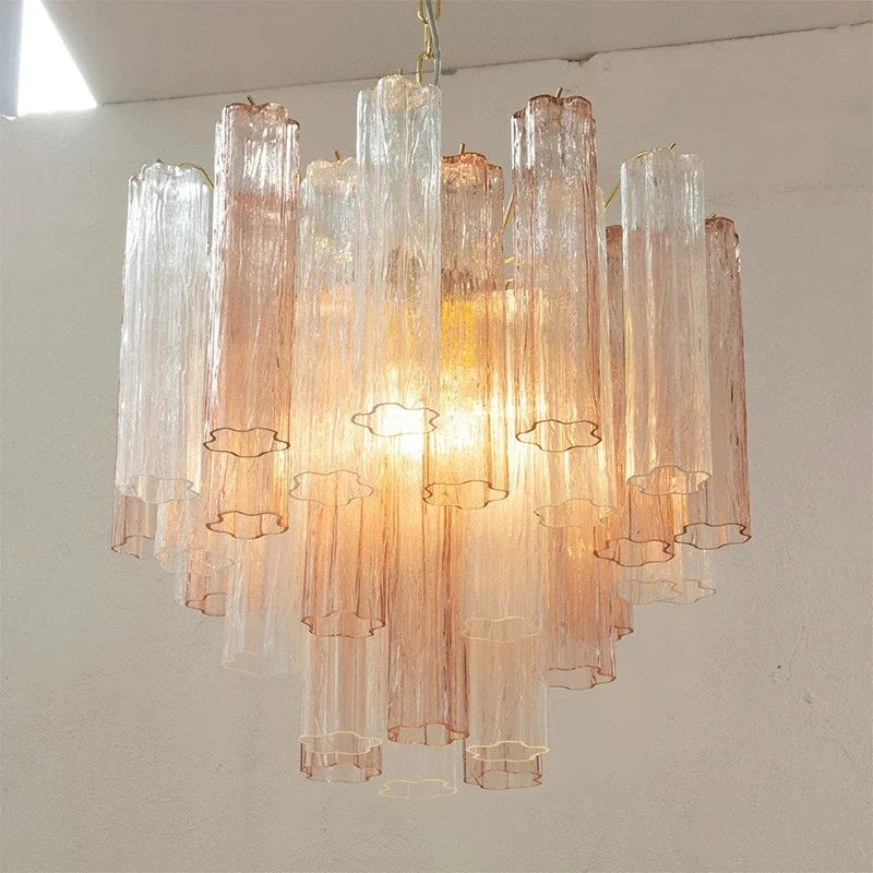 Afralia™ Modern French Design LED Stained Glass Chandelier for Kitchen Bedroom