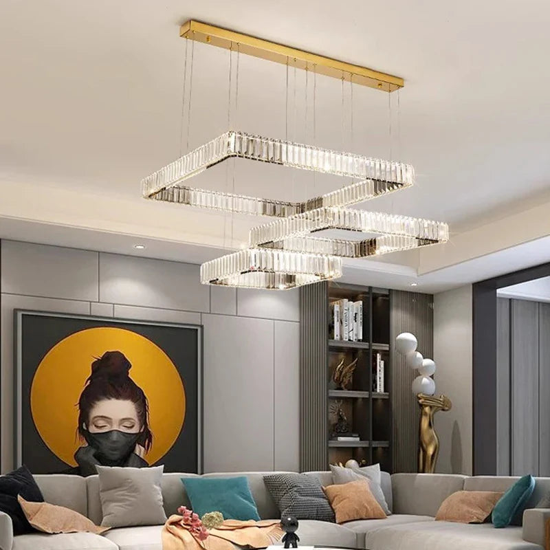 Afralia™ Modern Crystal Pendant Chandelier for Living and Dining Room Lighting