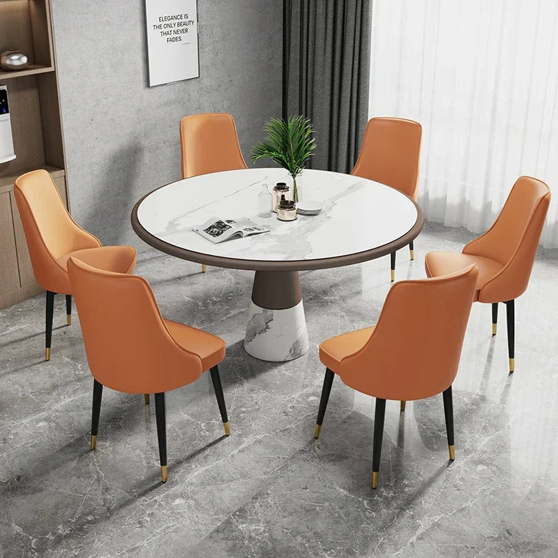 Afralia™ Nordic Living Leather-Seated Chair with Supportive Backrest for Kitchen and Reception