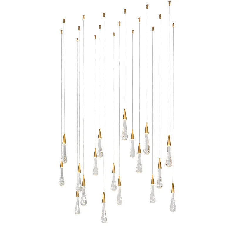 Afralia™ Luxury Crystal Pendant Light with Gold Water Drop Design