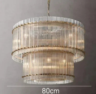 Afralia™ Gold Double Layer Ring Crystal Pendant Light for Bedroom Dining Living Room