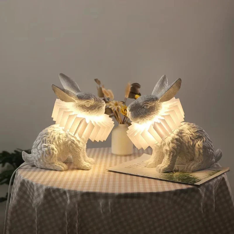 Afralia™ Rabbit Resin Table Lamp for Kids Room Decor