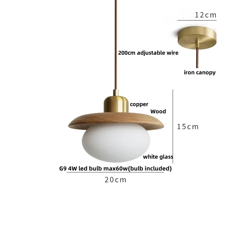 Afralia™ LED Wood Pendant Light Fixture | Adjustable Hanging Lamp for Home Decor