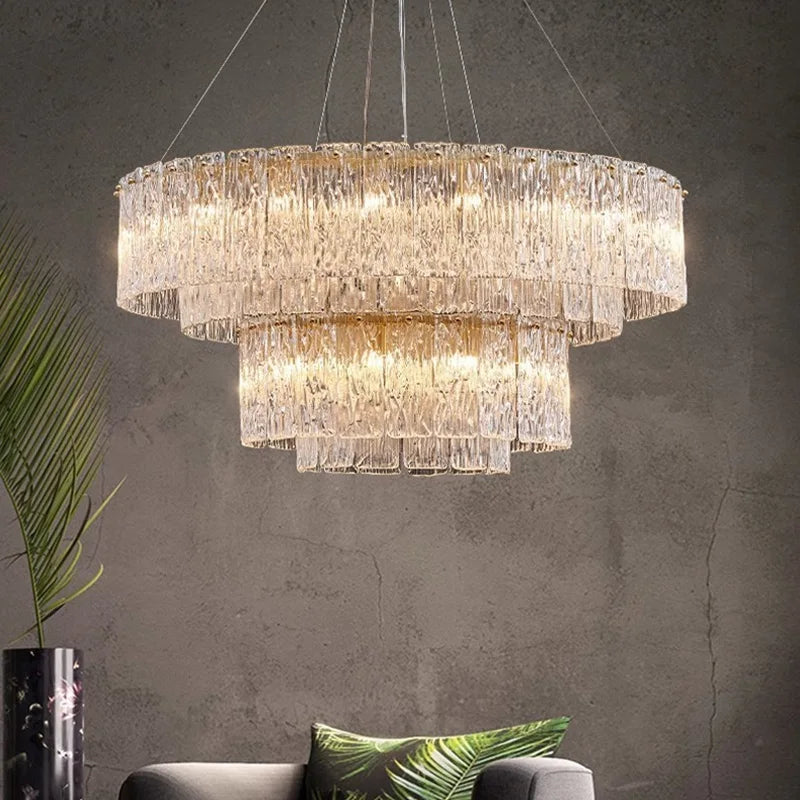 Afralia™ Crystal Ceiling Chandelier for Luxe Living Room & Dining Table Lighting