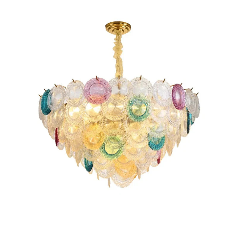 Afralia™ Sunflower Glass LED Chandelier: Colorful Indoor Decor Fixture for Living Room