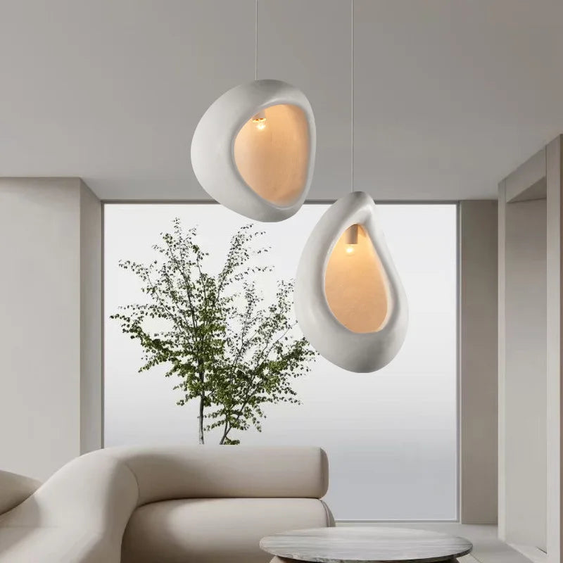 Afralia™ White Resin LED Pendant Light - Modern Minimalist Nordic Style