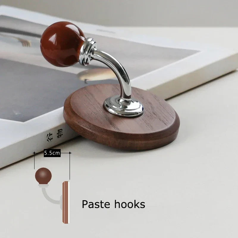 Afralia™ Walnut Wood Bending Hook Wall Storage Organizer