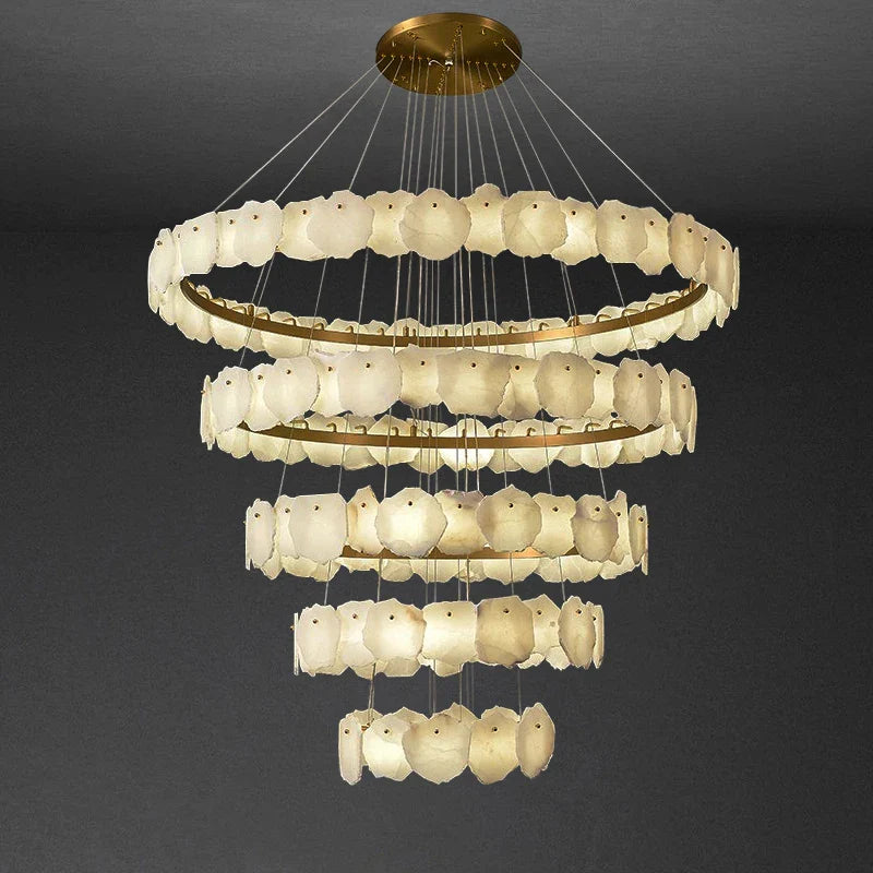 Afralia™ Spanish Marble Chandelier: Luxury LED Lighting for Villa, Hotel & Duplex Decor