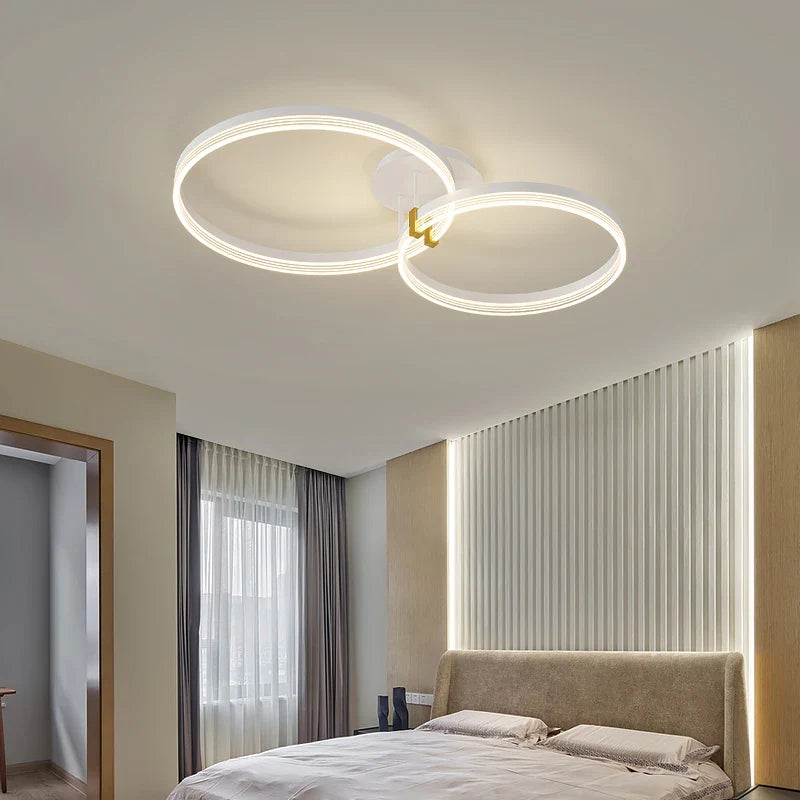 Afralia™ Modern Round Ring LED Ceiling Chandelier for Living Room and Bedroom
