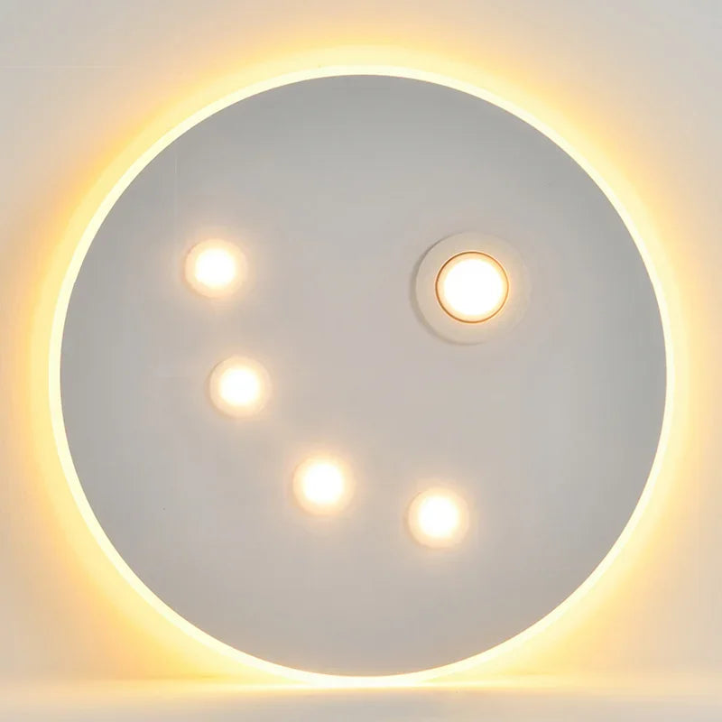 Afralia™ Modern Round LED Ceiling Lights for Home Lighting in Black and White