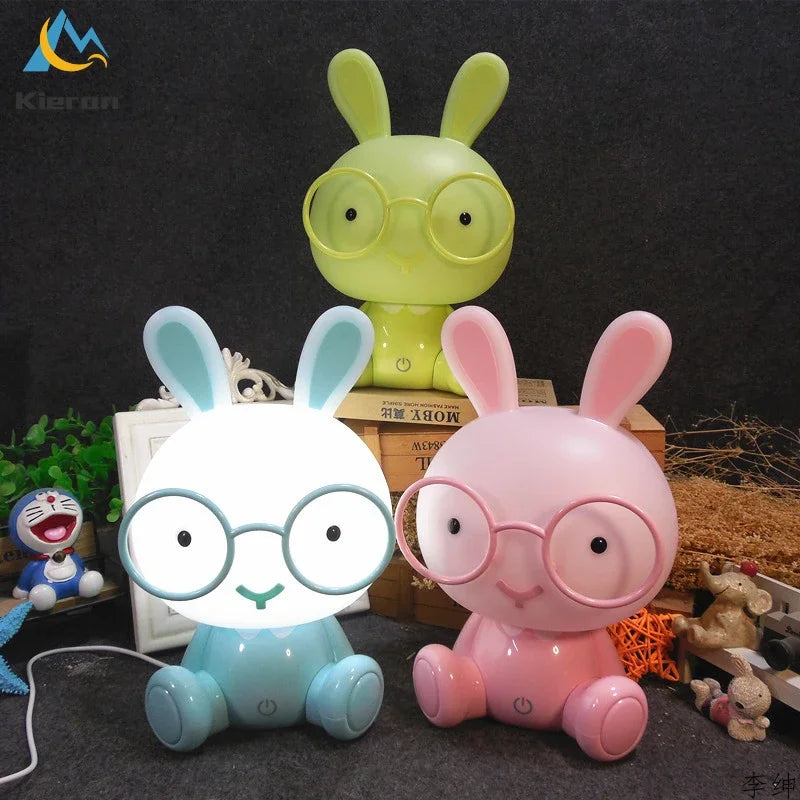 Afralia™ Rabbit LED Night Light for Kids' Room Decor Touch Switch Floor Lamp