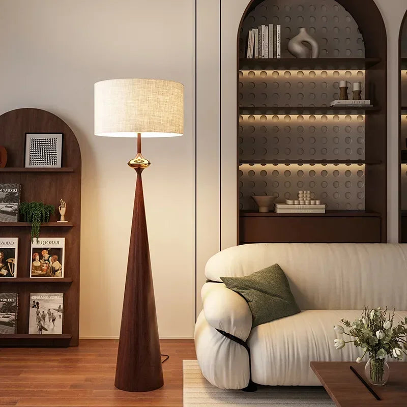 Afralia™ Wabi-sabi Minimalist Floor Lamp Cloth Cover Stand Light