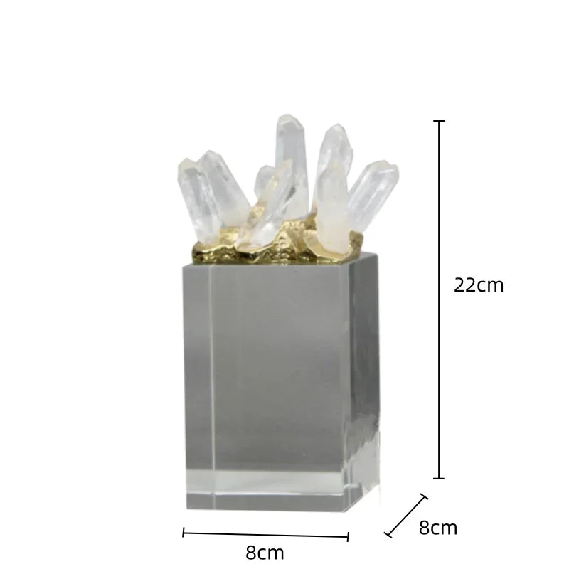 Afralia™ Crystal Stone Marble Ornament | Clear Natural Decorative Figurines for Home Decor