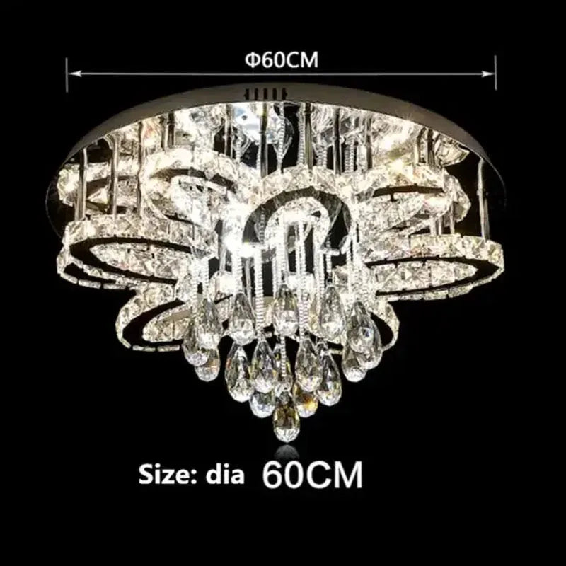 Afralia™ Crystal Stainless Steel LED RGB Chandelier for Modern Foyer & Living Room