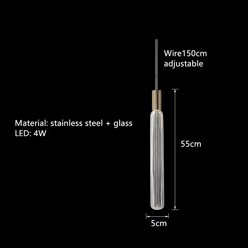 Afralia™ Glass Tubes Chandelier LED Pendant Lamp for Modern Luxury Lighting