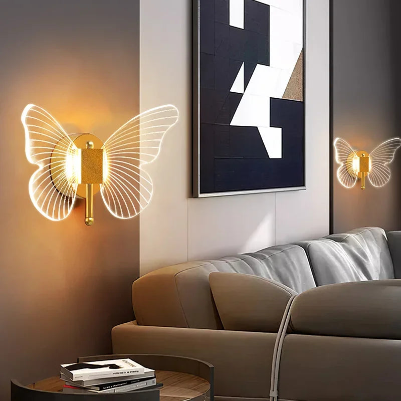 Afralia™ Butterfly Wall Lamp: Nordic Style Indoor Lighting Fixture for Bedroom and Living Room