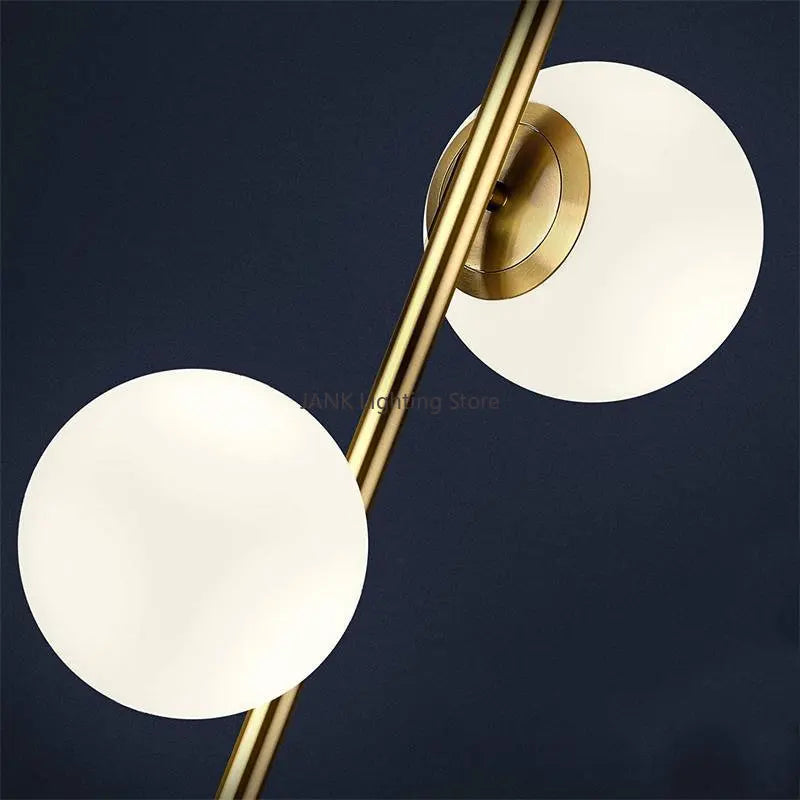 Afralia™ Glass Ball Metal Floor Lamp - LED Lighting for Bedroom and Study