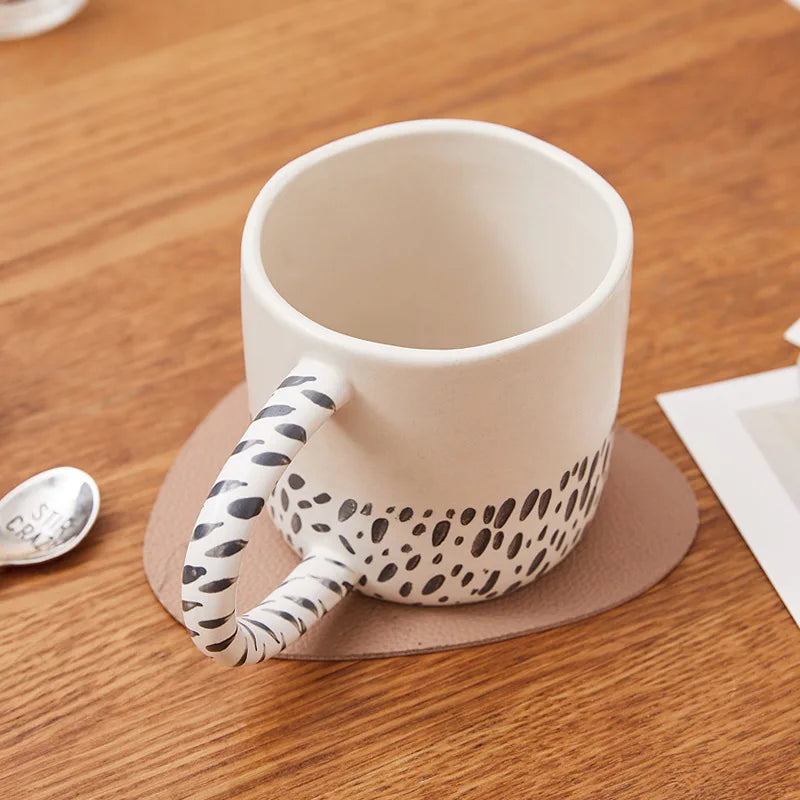 Afralia™ 340ML Ceramic Coffee Milk Mug with Unique Three-Dimensional Illustration