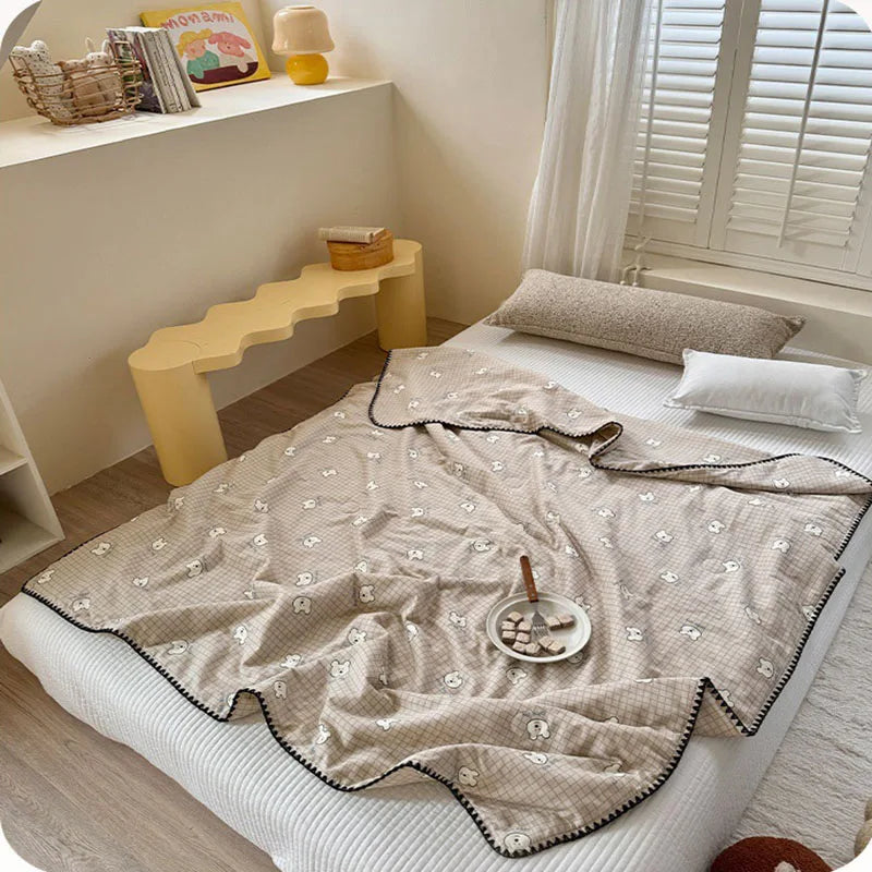 Afralia™ Kids Cartoon Printed Cooling Summer Blanket - Soft Lightweight Comforter