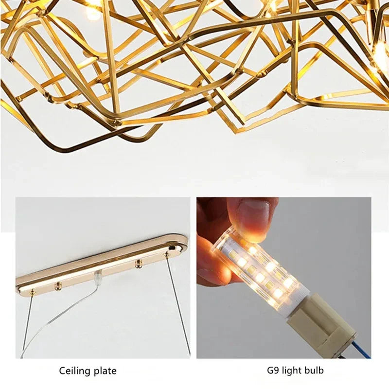Afralia™ Nordic Art LED Chandelier: Modern Creative Pendant Lamp Light for Dining Table Room